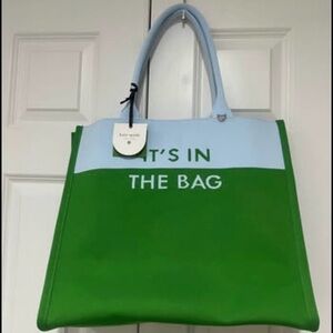 Kate Spade x Target It’s In the Bag Green Blue Color block Knit Tote Bag Handbag